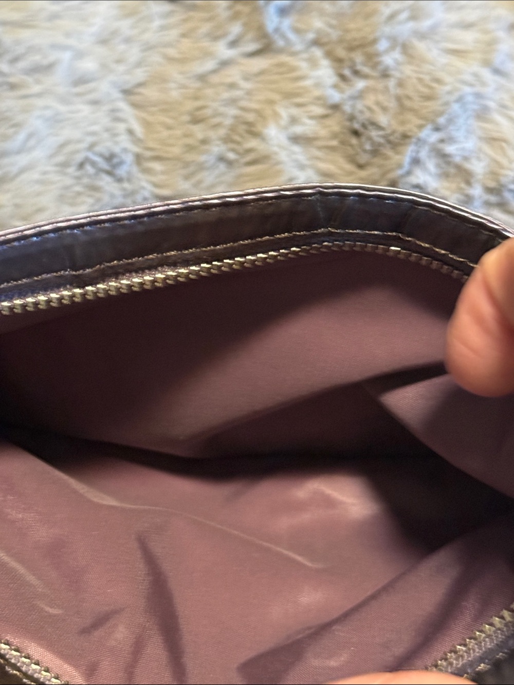 NWT Vintage KOOBA Leather Wristlet Pouch Metallic Lilac Purple Y2K AH824-26 - Picture 6 of 6
